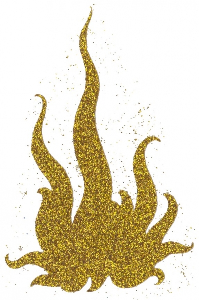 270 Bügelmotiv Flamme gold
